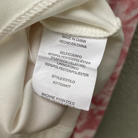 AUW As U Wish Pink White Tie Dye Sheer Overlay Maxi A Line Dress - Picture 4 of 6